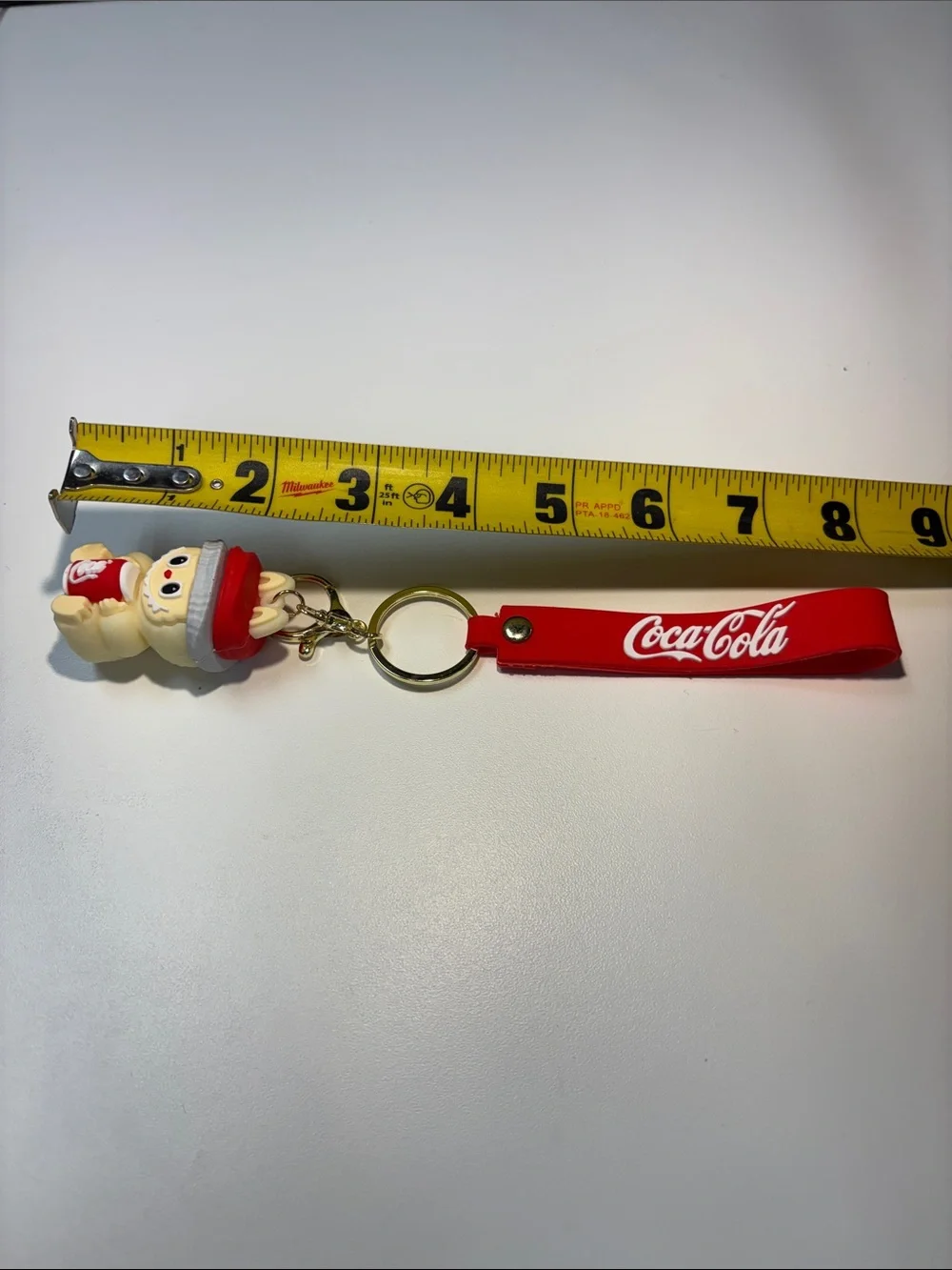 Coca-Cola Red Strap Keychain with Cream Holiday Mascot NWOT